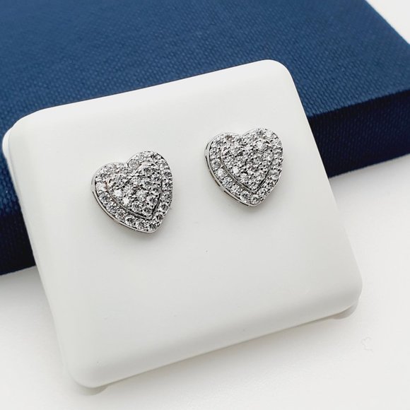 "925 Sterling Silver Plated CZ Earrings, INUS1BR160 - Picture 3 of 9